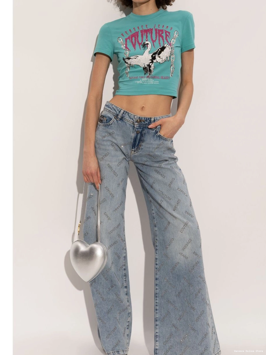 Affordable Couture Swan Women T-shirt Chain Versace Jeans 0801